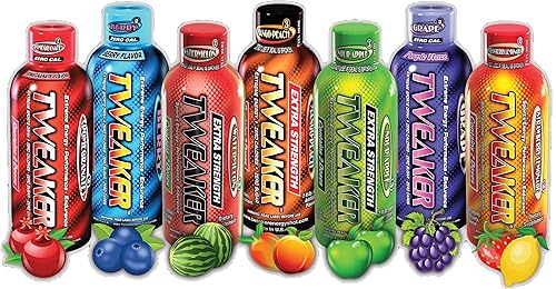 Make Your Day Tweaker Energy Shots, Pomegranate, Berry, Watermelon, Peach Mango, Sour Apple, Grape, and Strawberry Lemonade, 2 ounce (Pack of 7)