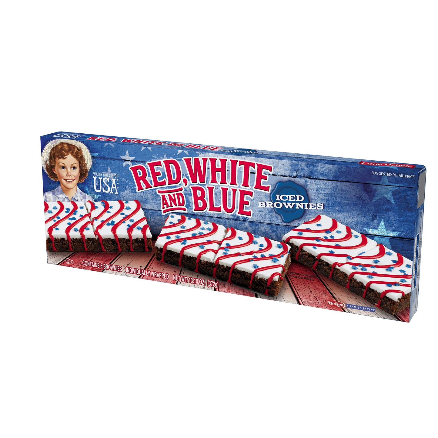 Little Debbie Red, White, & Blue Brownies