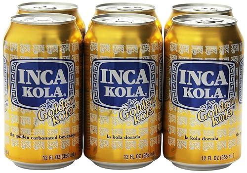 Inca Kola Golden Carbonated Beverage Soda - la kola dorada - 12 oz cans - 6pk