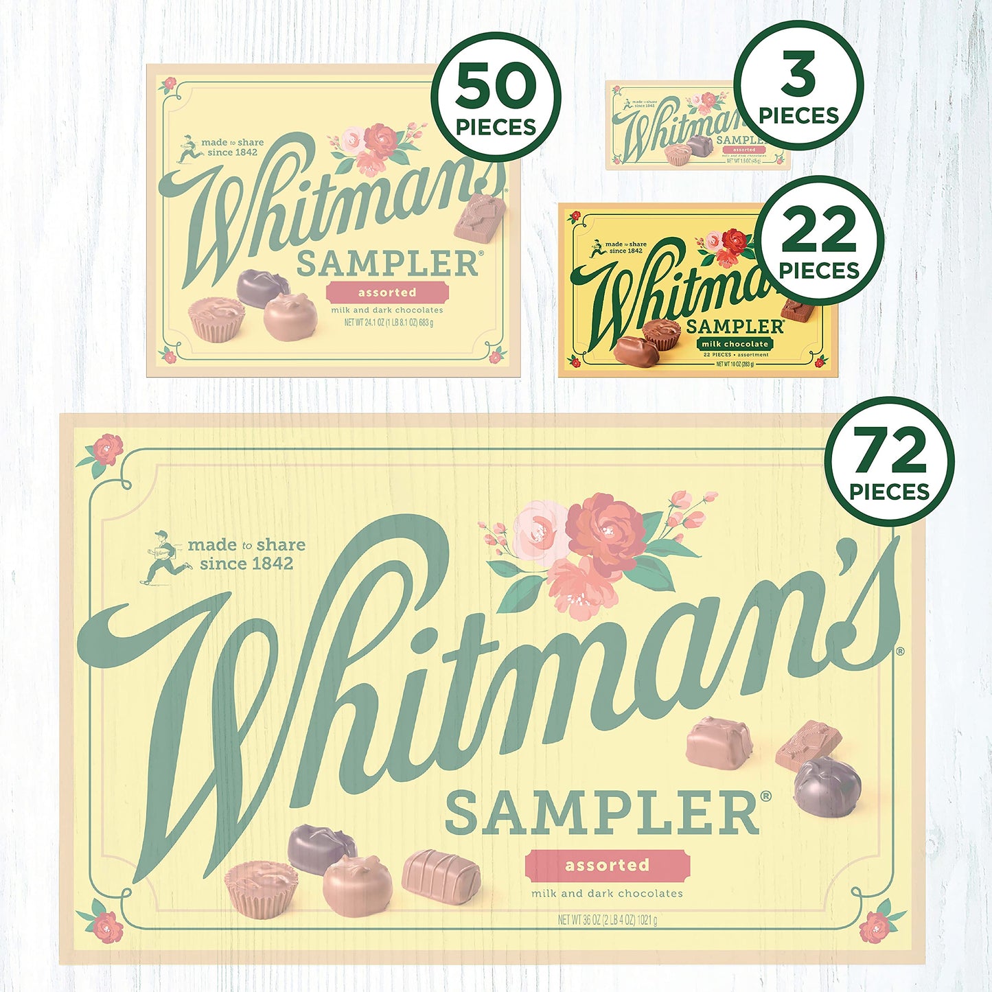Whitman's Sampler Mother's Day Milk Chocolates Gift Box, 10 Ounce (22 Pieces)