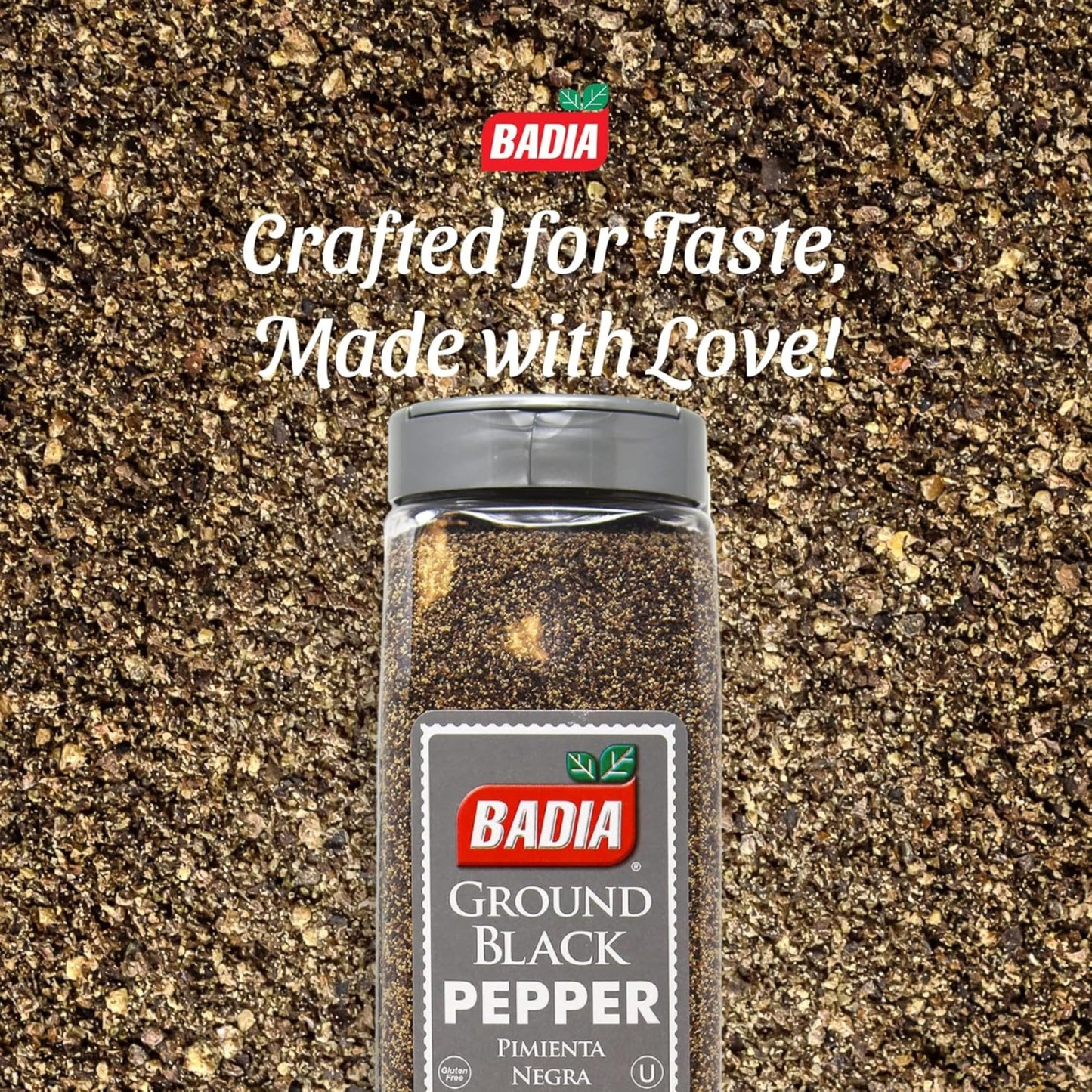 Badia Ground Black Pepper, 16 oz - Pure, Bold & Aromatic Spice for Cooking, Grilling & Seasoning