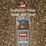 Badia Ground Black Pepper, 16 oz - Pure, Bold & Aromatic Spice for Cooking, Grilling & Seasoning