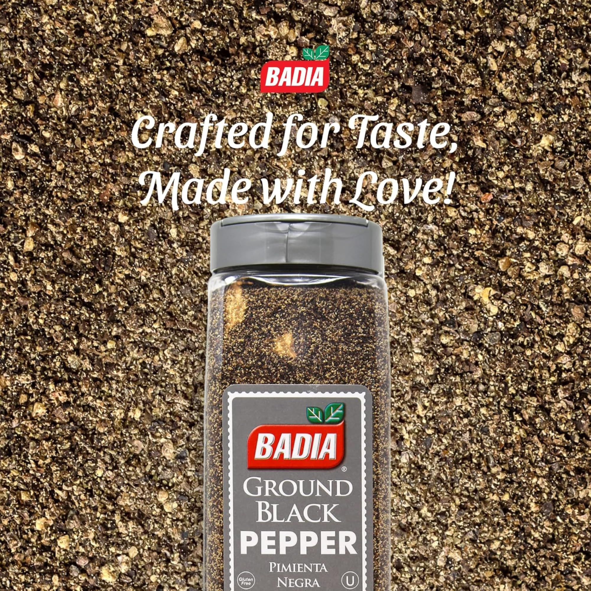 Badia Ground Black Pepper, 16 oz - Pure, Bold & Aromatic Spice for Cooking, Grilling & Seasoning
