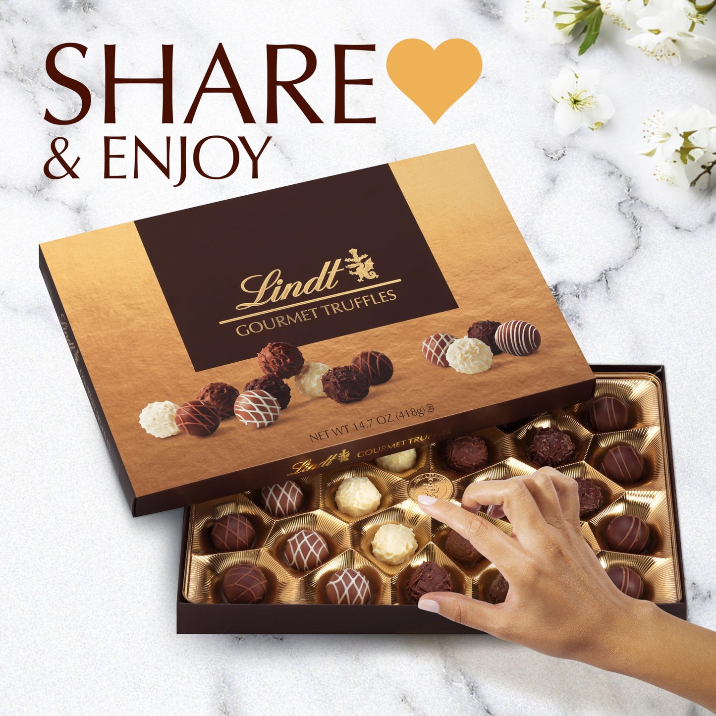 Lindt Gourmet Truffles Chocolate Candy Truffles, Assorted Chocolate Truffles, Great For Gift Giving, 14.7 oz. Gift Box