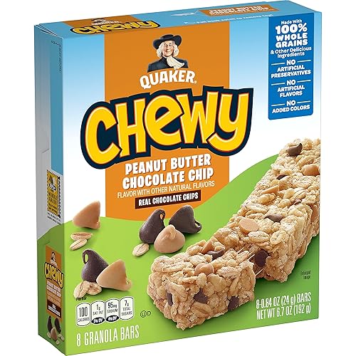 Quaker Chewy Granola Bar Peanut Butter Chocolate Chip Granola Bars, 0.84 Oz, 8 Ct