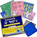 Blumix Ultimate Cleaning Kit - 7 Items: 2 Swedish Dishcloths, 2 Compressed Cellulose Sponges, 2 Glass Cleaning Cloths, 1 Mesh Scrubbing Cloth (No