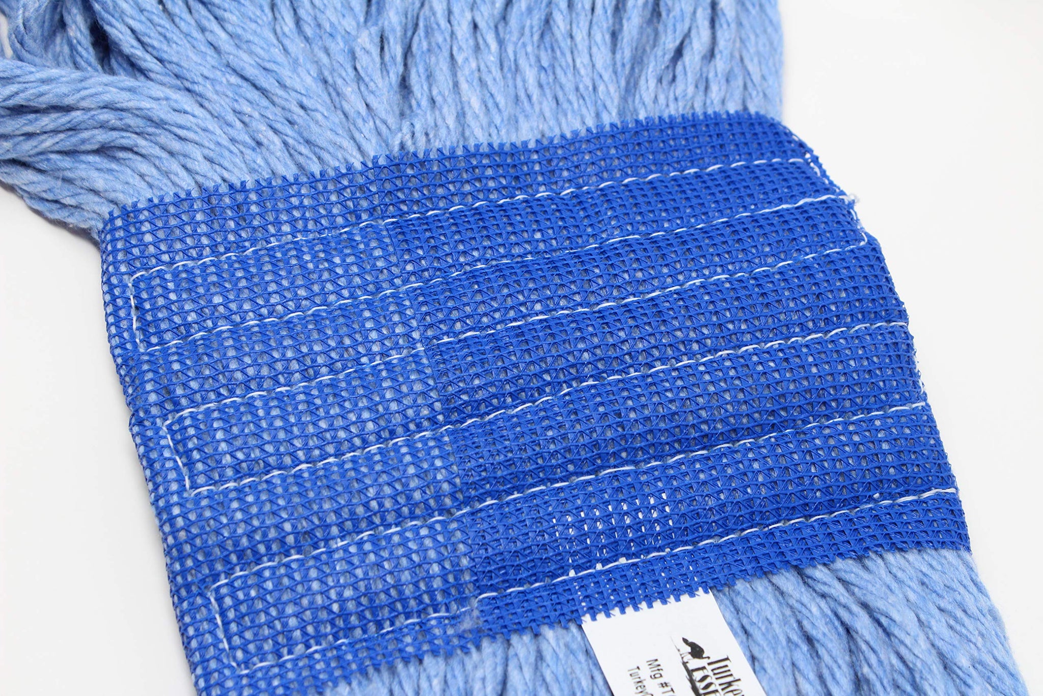 Turkey Creek Essentials Mop Heads Commercial Grade USA Made Looped End Heavy Duty Large Mop Head of Blue 4-Ply Synthetic Yarn Industrial Wet Mop Head