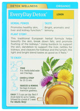Traditional Medicinals Organic EveryDay Detox Lemon Herbal Tea, Supports Healthy Skin & Liver Function, (Pack of 1) - 16 Tea Bags