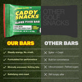 Caddy Snacks Chewy Peanut Butter - Healthy Snack Bars | Low Sugar | Vegan | Gluten Free | On-the-Go Golf Snack | 2.1 oz Bars, 12 Count (Peanut Butter)