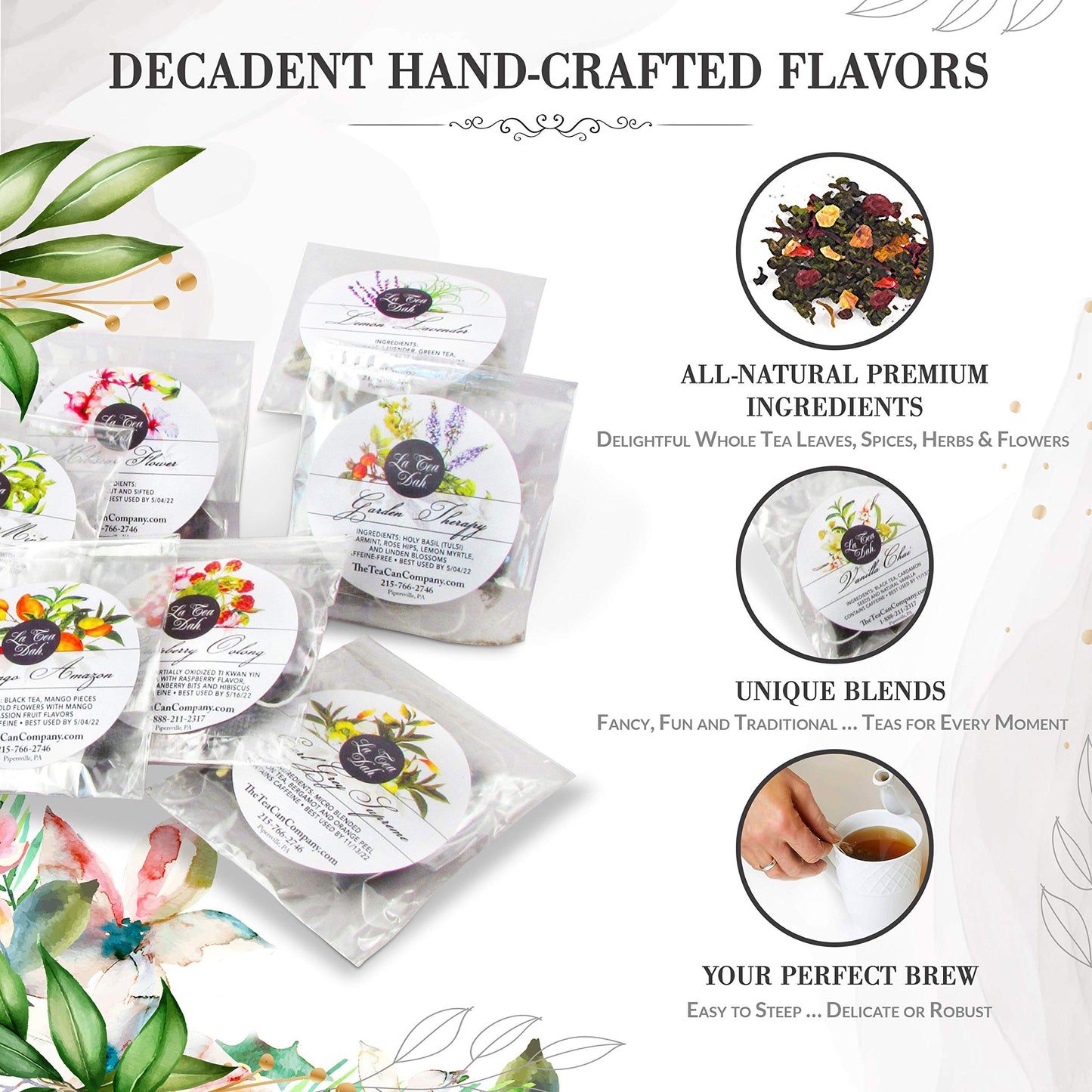 Apricot Peach Green Tea by La Tea Dah, Deliciously Fruity Peach Tea Made with Lightly Caffeinated Gunpowder Green Tea Leaves and Natural Flavoring