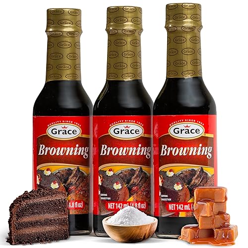 Grace Browning Sauce Jamaican 4.8oz - 3 Pack Browning Sauce for Grilling & Baking Jamaican Food - Jamaican Seasoning Sauce for Beef Gravy Vegetarian