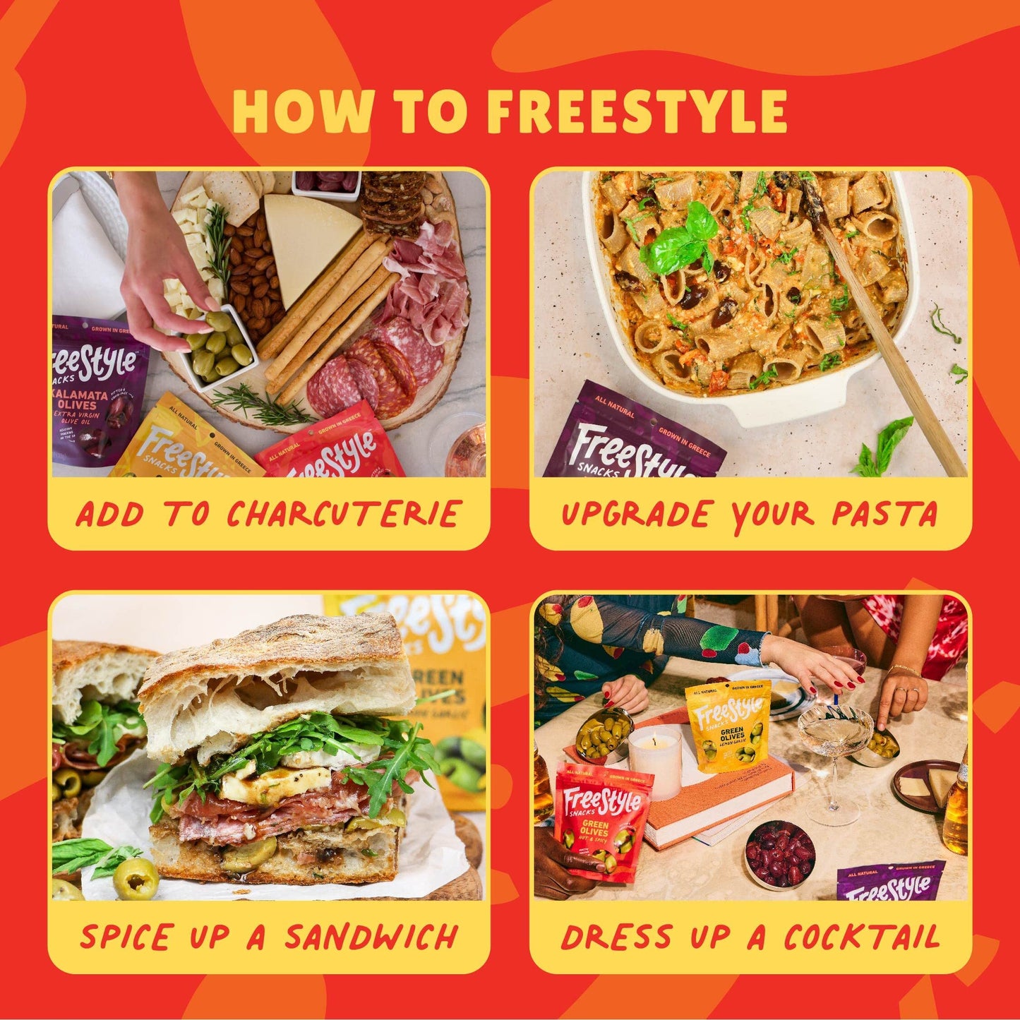 Freestyle Snacks Olive Snack Packs - As Seen on Shark Tank - Fresh Pitted Green Olives, Grown in Greece, All Natural, Non-GMO, Sugar-Free, Keto