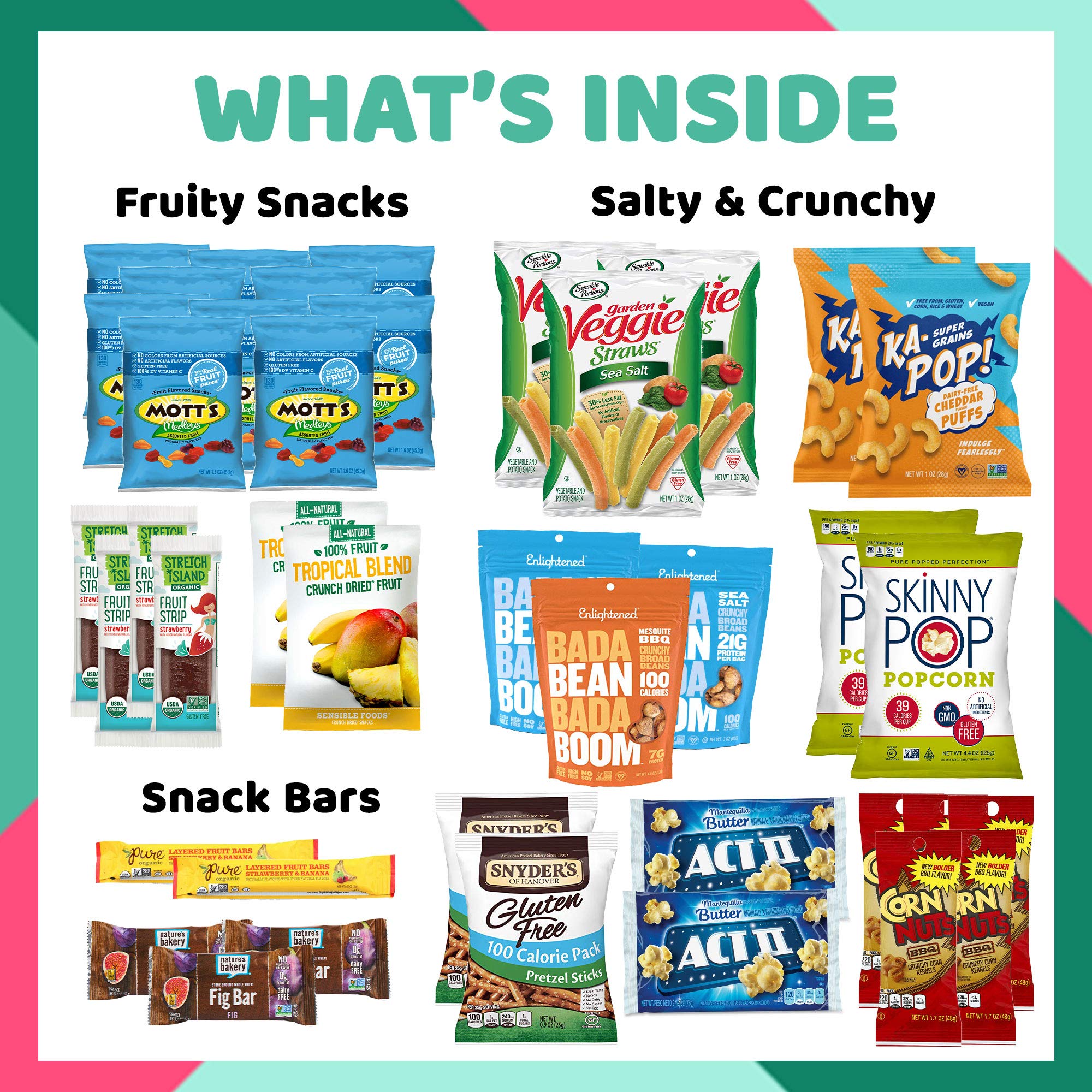 Allergy Friendly Encouragement Snack Box (40 Piece Gluten Free, Dairy Free, Vegan Variety Gift Basket Care Package) Popcorn, Pretzels, Fruit Strips
