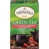 Twinings of London Green Tea Bags, Pomegranate, Raspberry and Strawberry, 20 Count