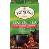 Twinings of London Green Tea Bags, Pomegranate, Raspberry and Strawberry, 20 Count