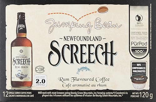 Jumping Bean Newfoundland Screech Rum Coffee,12ct{Imported from Canada}