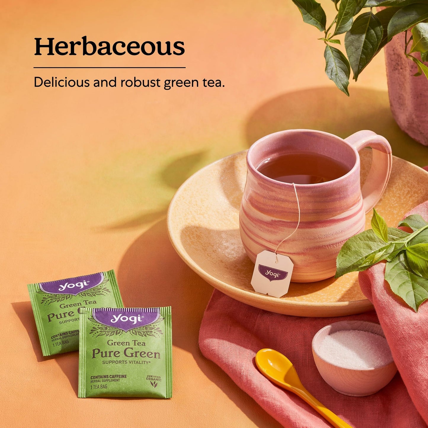 Yogi Tea Pure Green Tea - 16 Bags per Pack (6 Packs) - Organic - Supports Overall Health & Provides Antioxidants