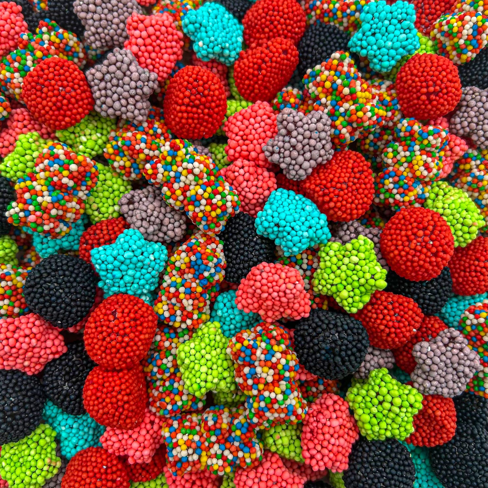 Crunchy Gummy Candy Mix | 2 Pound Bag | Rainbow Nonpareils Bears, Berries, Star Shaped Chewy Clusters | Gummy Mix for Snacking & Candy Buffets | Sweet
