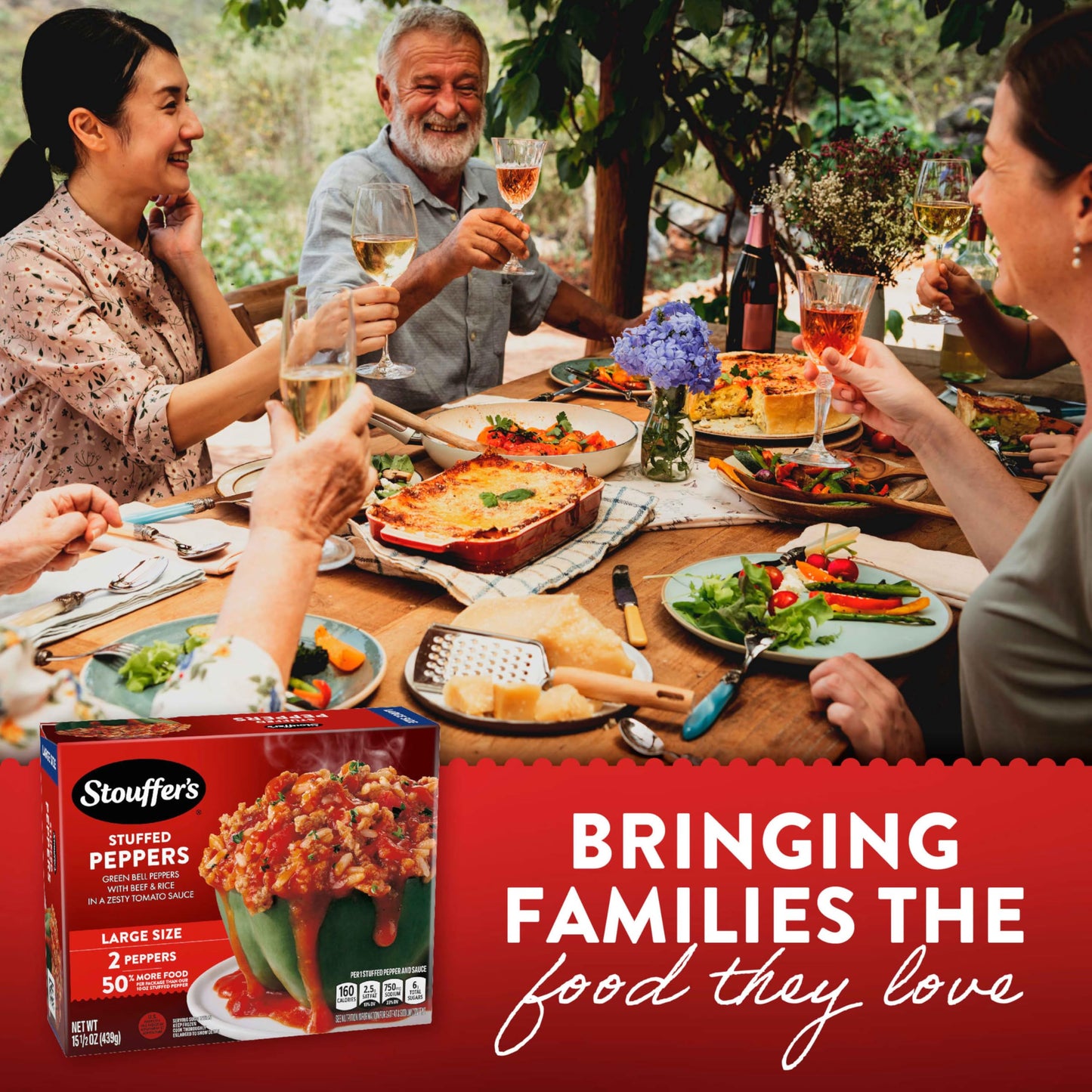 Stouffer's Stuffed Peppers, Large Size, Frozen Stuffed Peppers, Easy Single Frozen Meals