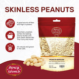 Spicy World Skinless Peanuts, Blanched Raw Peanuts (Uncooked, Unsalted) 4 Pound (64oz) ~ All Natural USA Grown