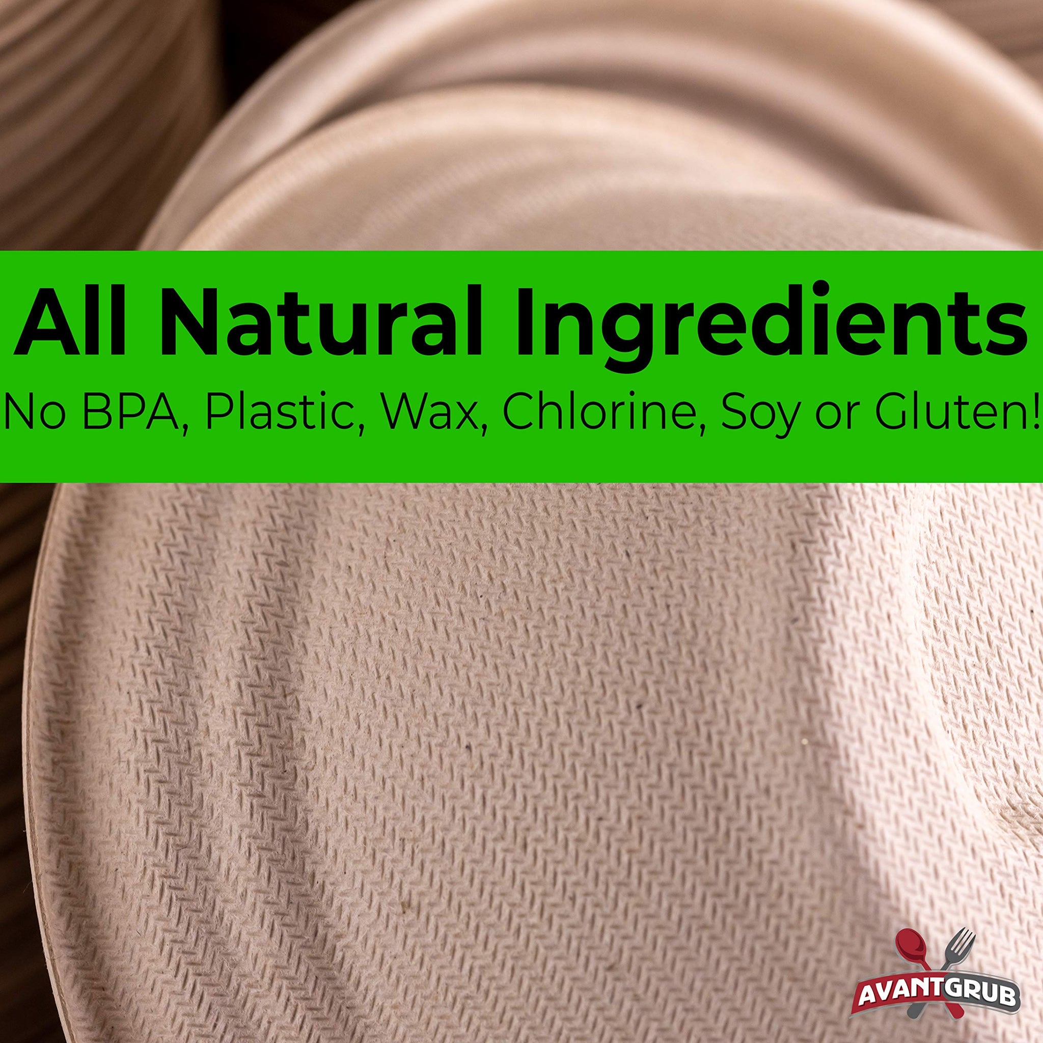 Avant Grub Mini Restaurant-Grade, Small 8 oz Bowls Bulk 100Pk. Great for Ice Cream, Chili or Soup. Disposable, Compostable Bowls are Allergen-Free