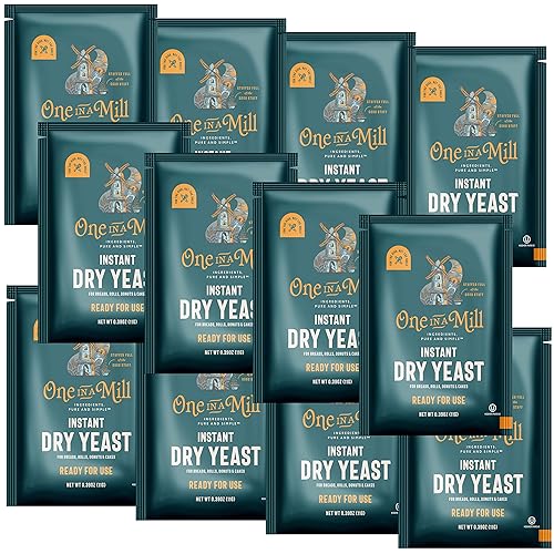 One in a Mill Instant Dry Yeast Packets | Fast Acting Self Rising Yeast for Baking Bread, Cake, Pizza Dough Crust | Kosher | Quick Rapid Rise