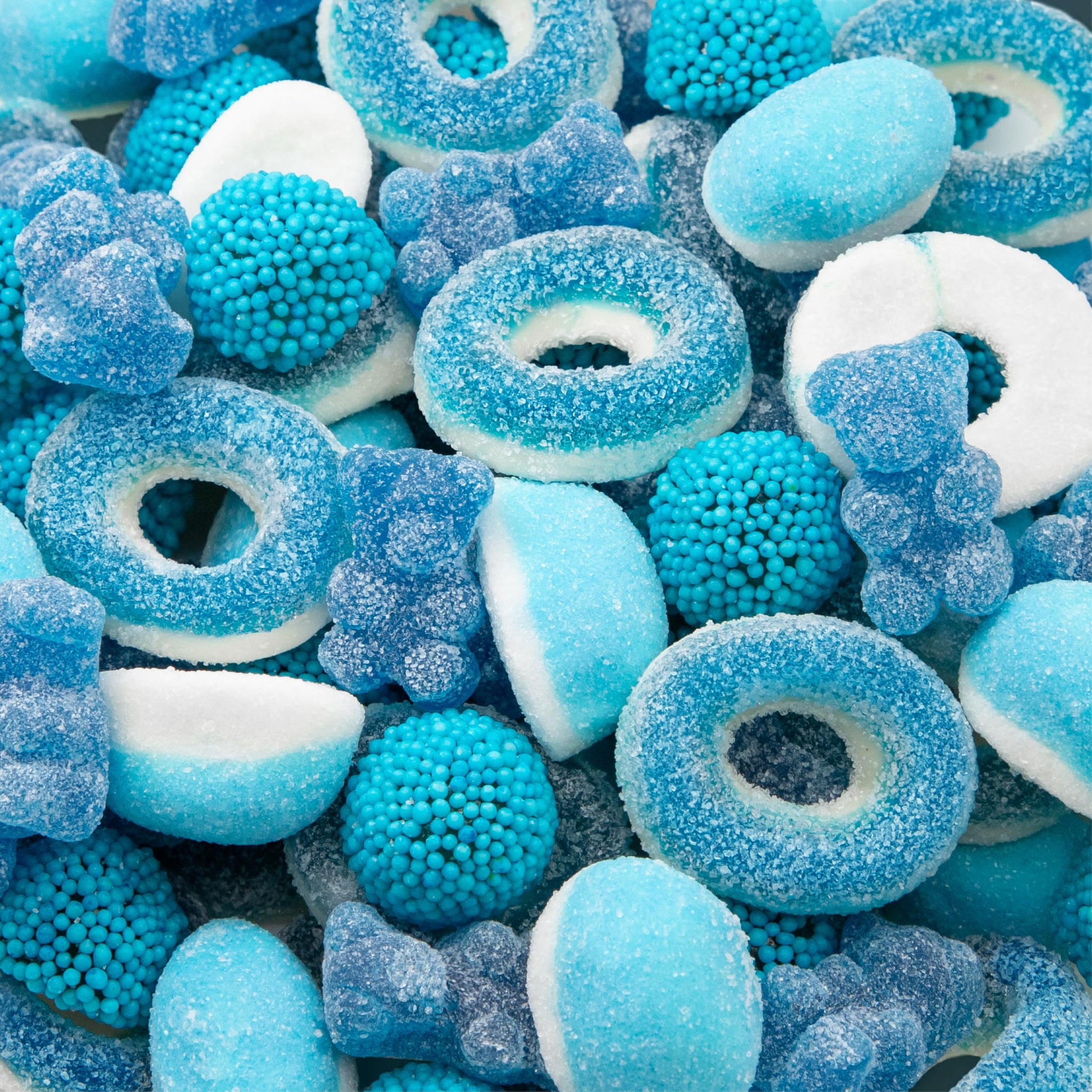 Blue Candy Mix | 1-Pound Bag | Blue Raspberry Candy | Sweet & Sour Gummies for Gender Reveal | Baby Shower Party Favors for Boy | Gummi Bears