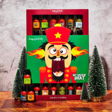 Thoughtfully Gourmet Holiday Hot Sauce Sampler Gift Set, 30-Pack with Unique Flavors Like Garlic Herb & Apple Whiskey, Festively Wrapped for Christmas
