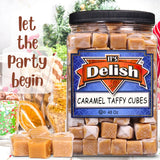 Butterscotch Caramel Squares Taffy Candy by Its Delish, 3 LBS Jumbo Container - Soft Caramels Candy Chews Individually Wrapped - Delicious Chewy
