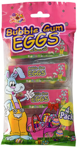 4 Pack of Bubble Gum Easter Eggs Basket Stuffers, 3.5 oz