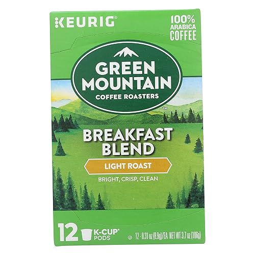 Green Mountain Coffee Keurig Single-Serve K-Cup Pods, Breakfast Blend Light Roast Coffee, 12 Count