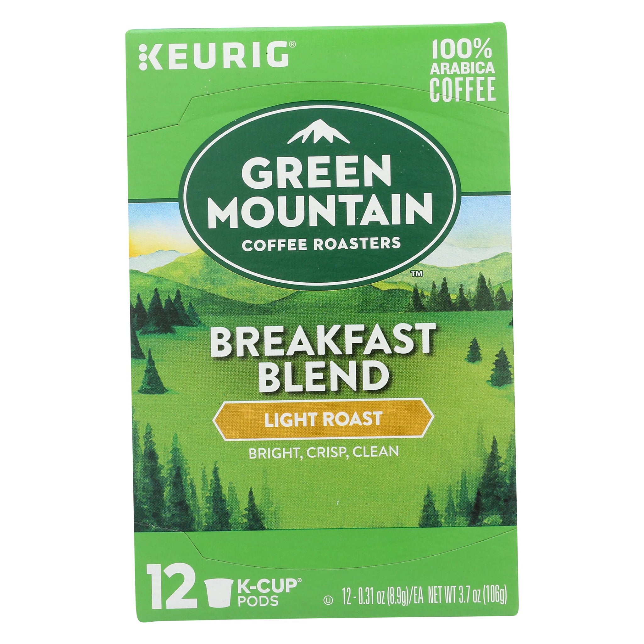 Green Mountain Coffee Keurig Single-Serve K-Cup Pods, Breakfast Blend Light Roast Coffee, 12 Count
