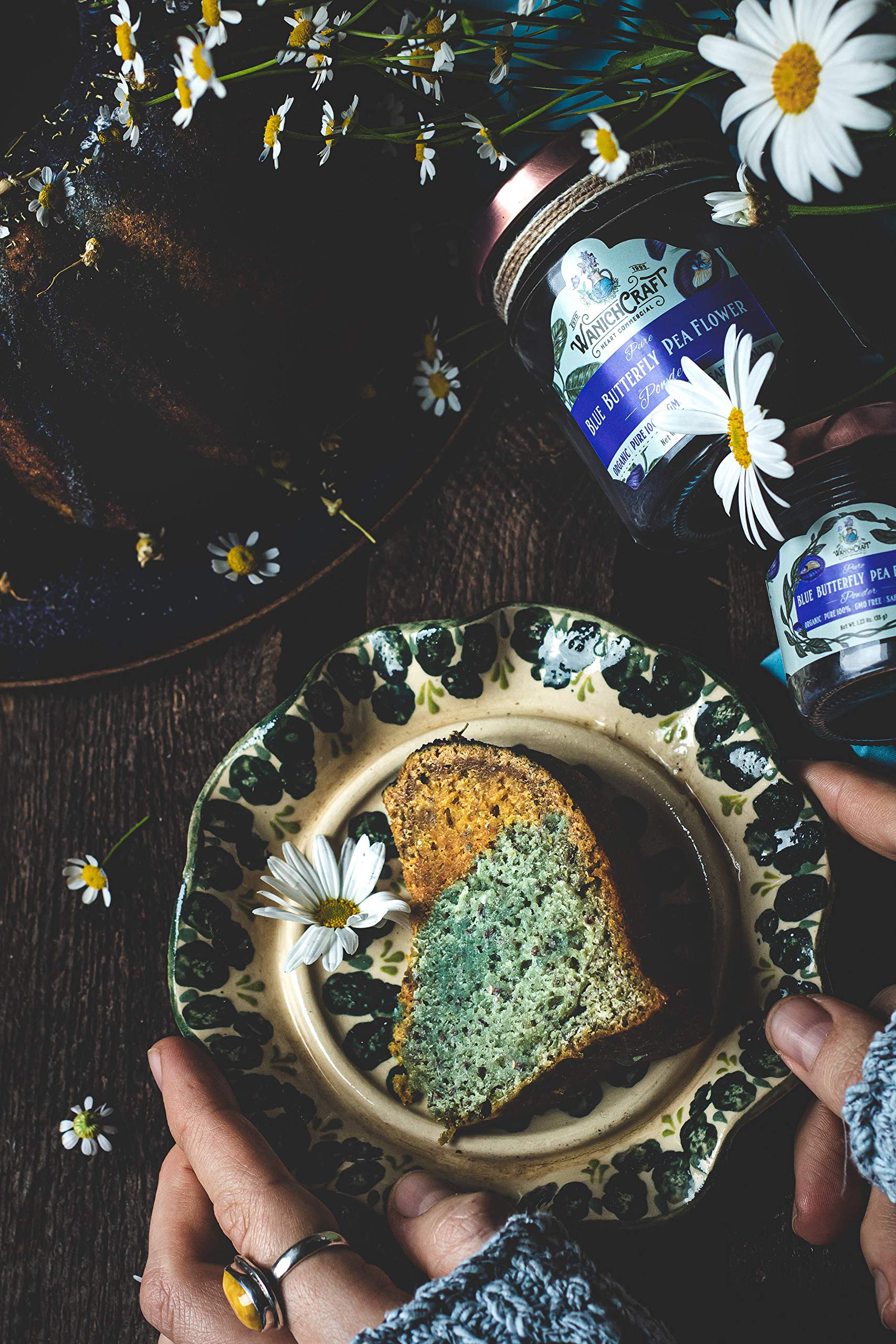Butterfly Pea Flower Powder Blue Matcha Tea | 100% USDA Organic | CULINARY GRADE | NON GMO | Plant-Based Colors | Glass Jar | 1.23 Oz. (Powder 35g