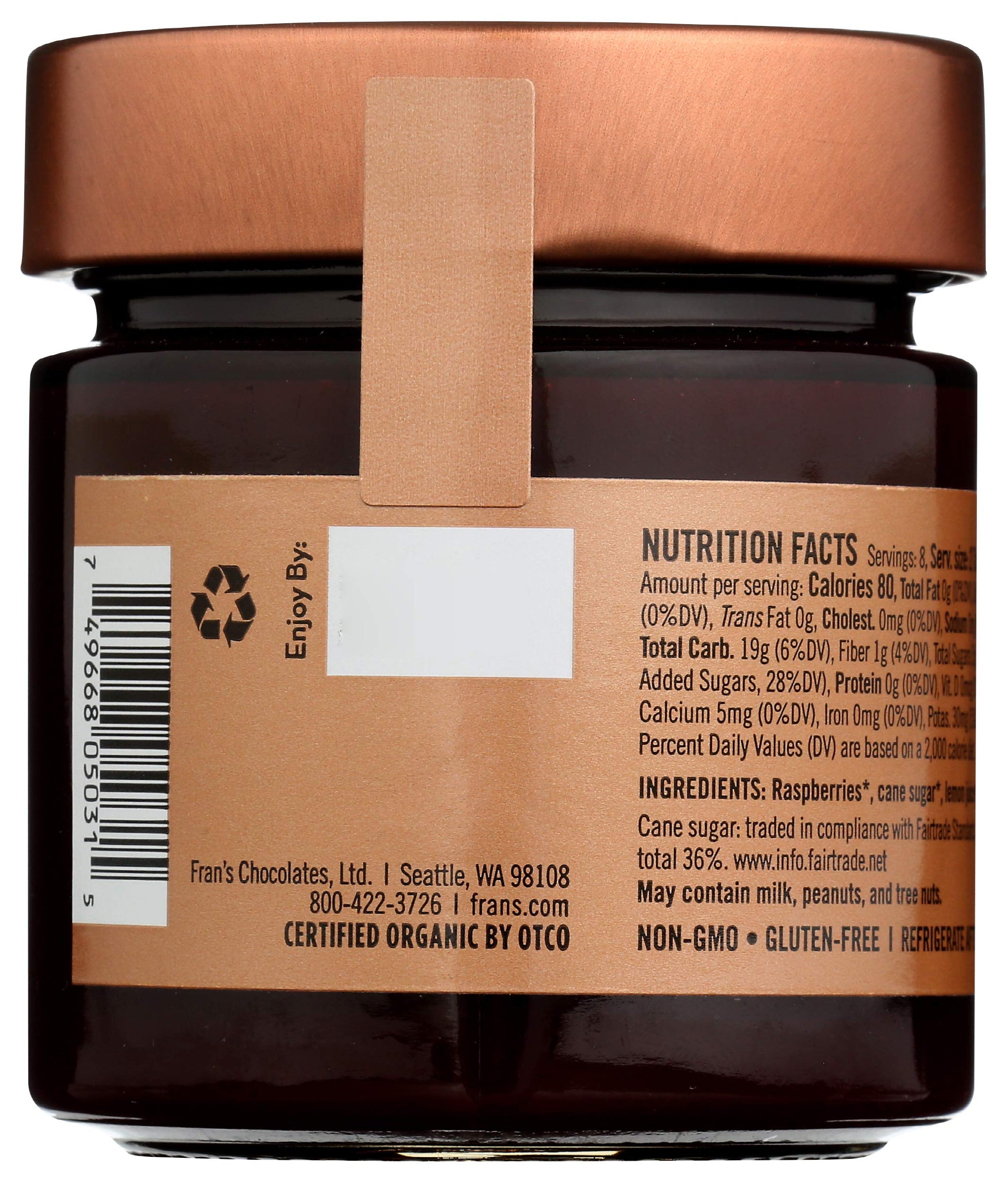FRANS CHOCOLATES Organic Raspberry Sauce, 9.4 OZ