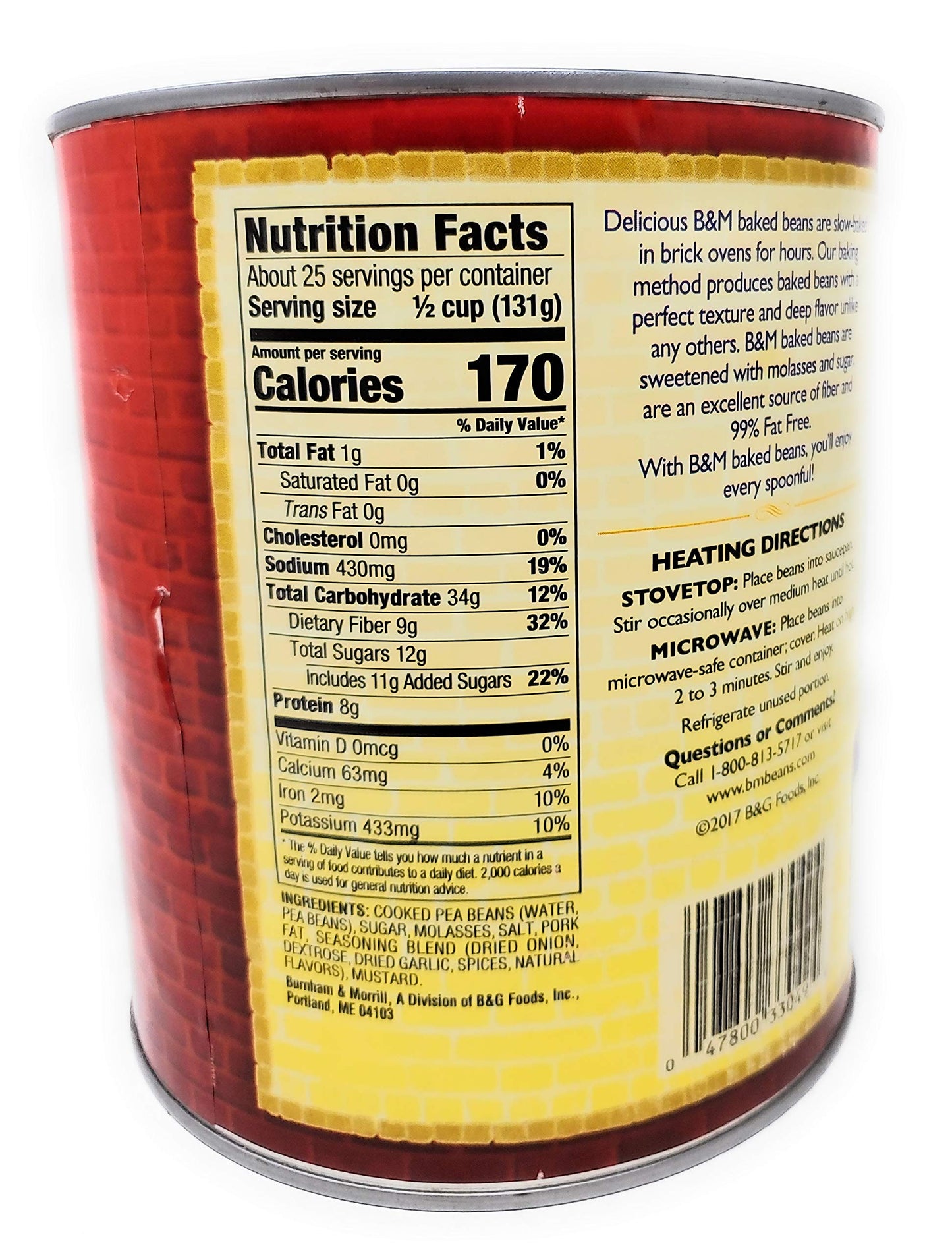 B & M Originial Baked Beans - 7 lb. 4oz. can, 6 cans per case