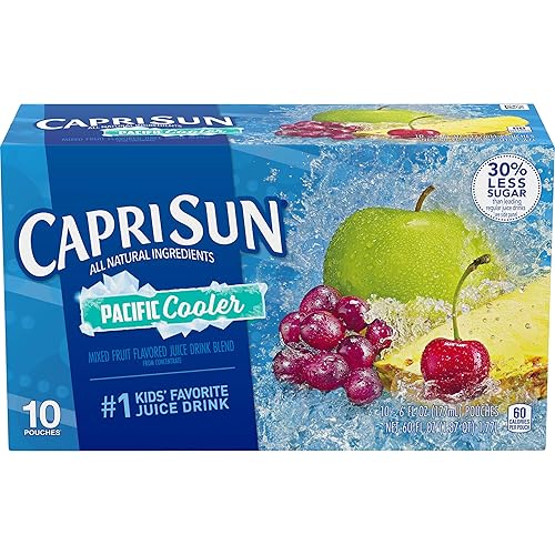 Capri Sun Pacific Cooler Mixed Fruit Flavored Juice Drink Blend, 6 Fl Oz (Pack of 10)