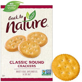 Back to Nature Classic Round Crackers - Dairy Free, Non-GMO, Made with Wheat Flour & Sea Salt, Delicious & Quality Snacks, 8.5 Ounce (Pack of 6)