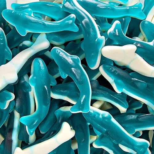 Blue Sharks Gummy Candy | 2-Pound Bag | Gummy Fish | Blue Raspberry Flavor | Shark Candy for Parties, Buffets, Goodie Bags, and Ocean Themed Events |