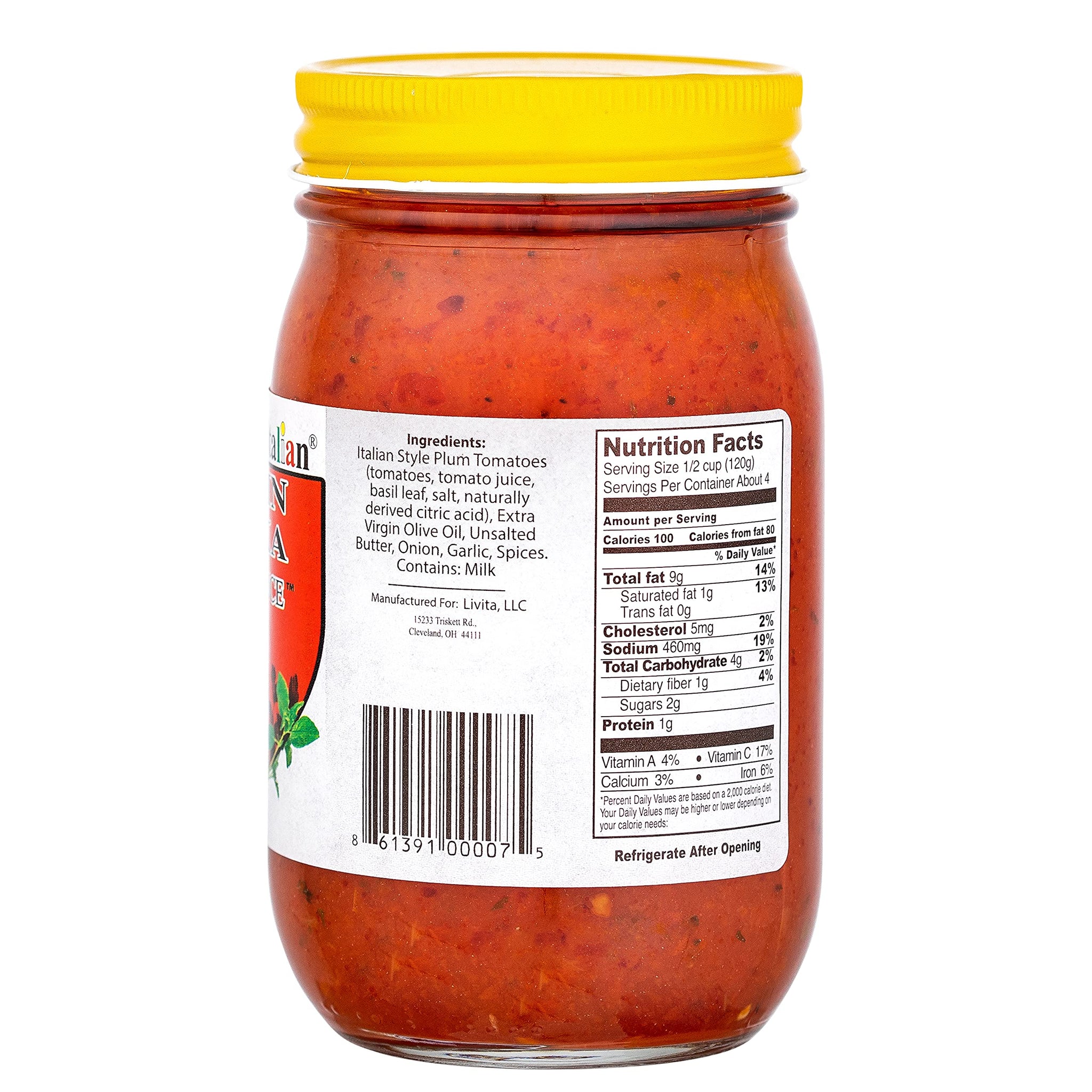 Smooth Creamy Pasta and Pizza Sauce for Cooking | Alcohol-Free Natural Tomato Sauce | Low Carb, Low Sugar | Made in USA, 16oz Jars