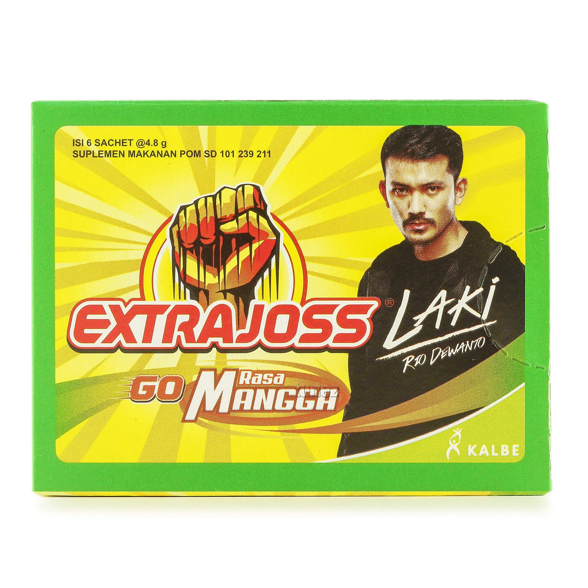 Extra Joss Active Energy Drink Powder Ginseng Grape Mango Flavour Halal Drink Minuman Quick Energy Boost (Total 30 Sachet) (Mango)