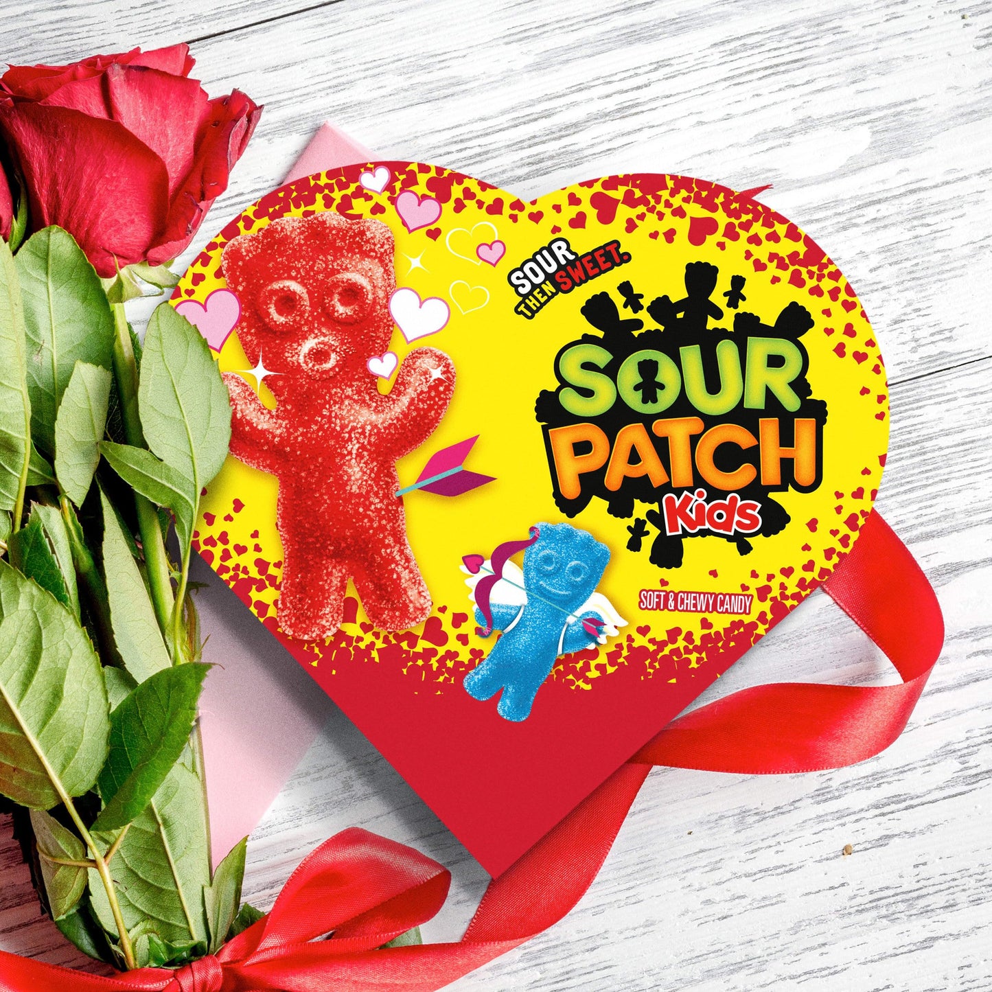 SOUR PATCH KIDS Soft & Chewy Valentines Day Candy, 6.8 oz Heart Shaped Box