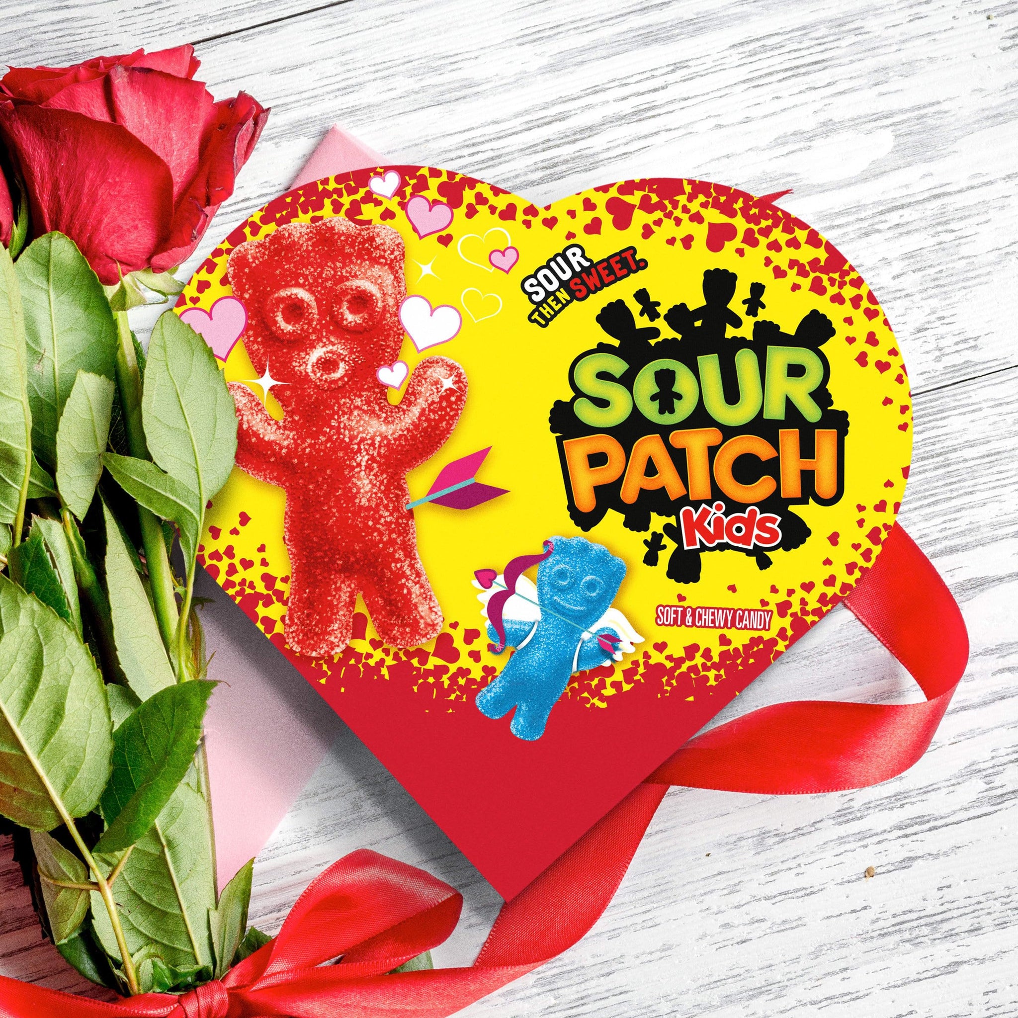 SOUR PATCH KIDS Soft & Chewy Valentines Day Candy, 6.8 oz Heart Shaped Box