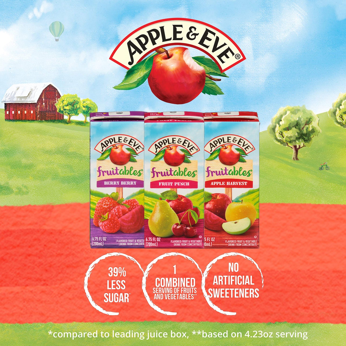 Apple & Eve Fruitables, Berry Berry Juice, 6.75 Fluid-oz., Pack of 8