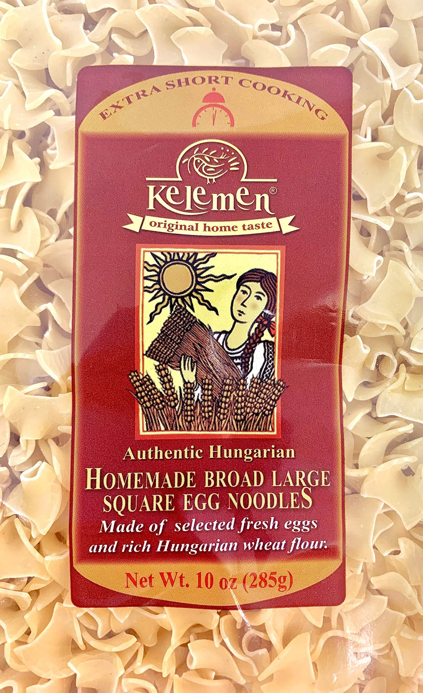 Kelemen Homemade Broad Large Square Egg Noodles 285g (Pack of 2)