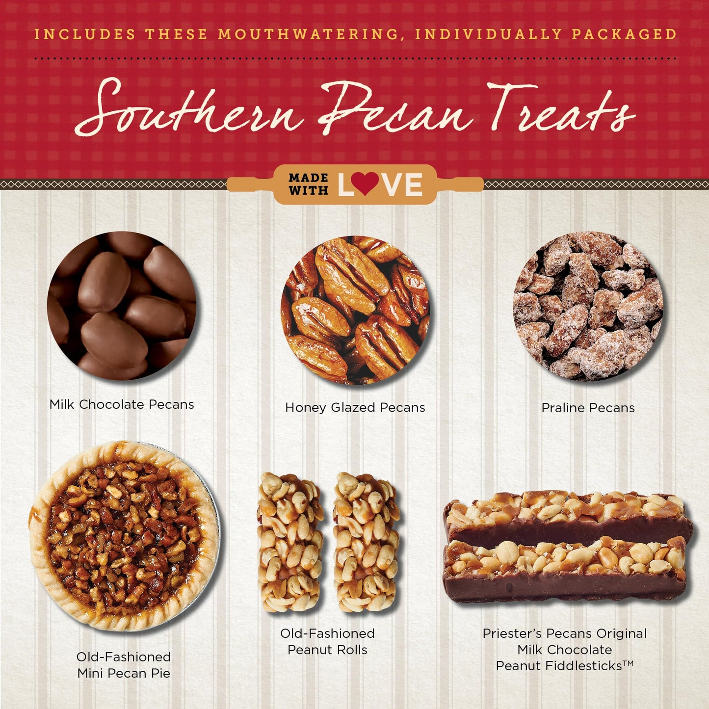 PRIESTER'S | Wild Turkey Gift Tin | Gorgeous Original Artwork + Gourmet Southern Pecan Treats | Unique & Delicious Gift | 7.75 x 7.75 x 2in