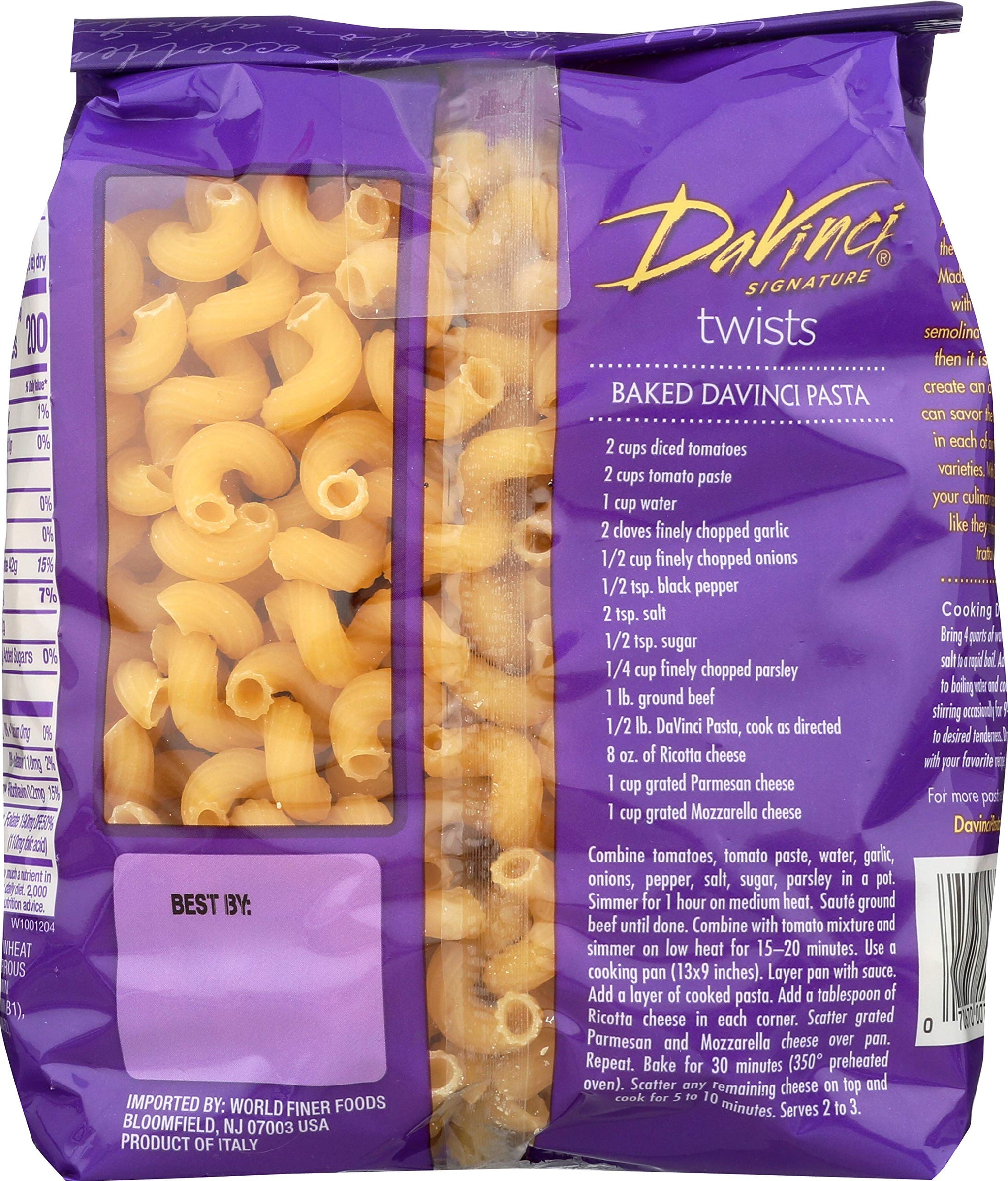 DAVINCI PASTA TWISTS, 16 OZ