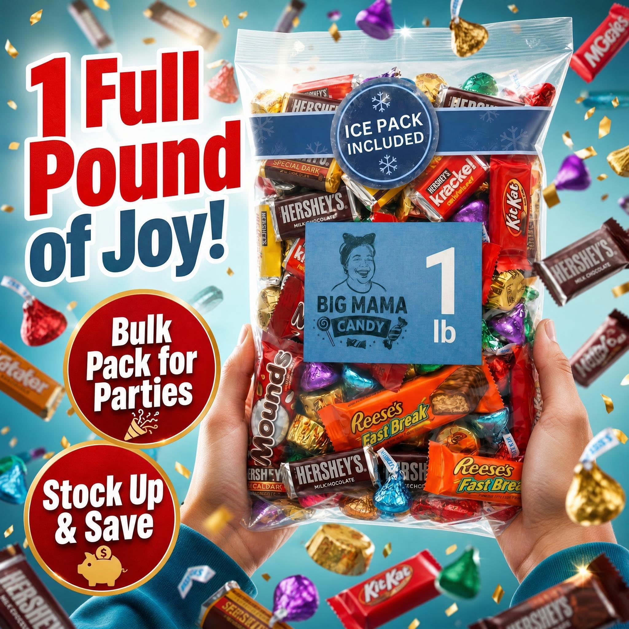 Big Mama Candy Chocolate Variety Pack 3 lb Bulk Mini Bars