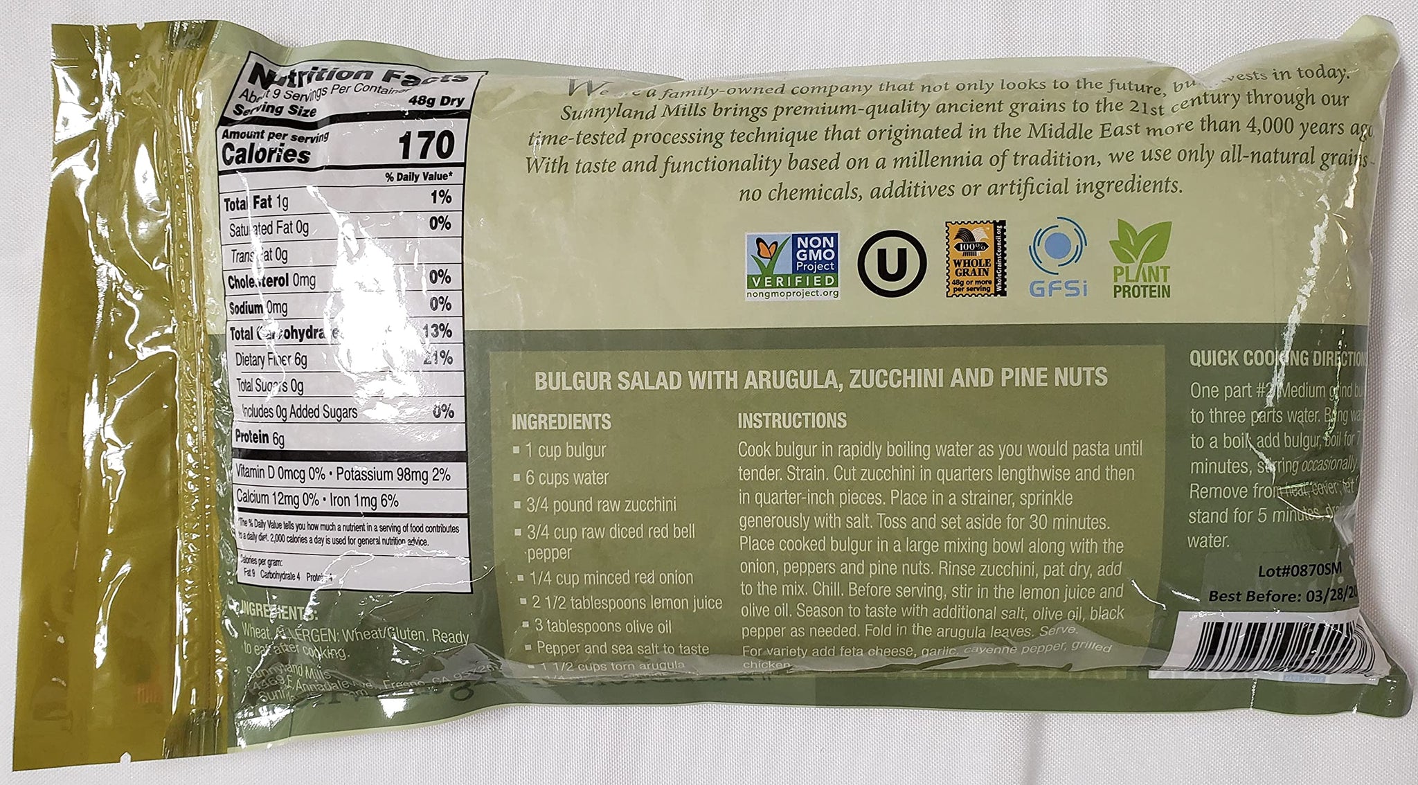 #2 Medium Traditional Buglur Wheat 2lb.