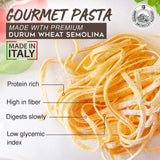 Morelli Lemon Pepper Linguine Pasta with Wheat Germ - Imported Linguine Organic Pasta from Italy - Naturally Flavored, Made in Italy - 8.8 oz (Pack