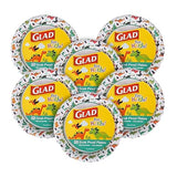 Glad for Kids Dinosaur Disposable Paper Plates, Heavy Duty Soak Proof Microwave Safe Kids Plates for Snacks, Meals, and Parties, Fun Dino Design